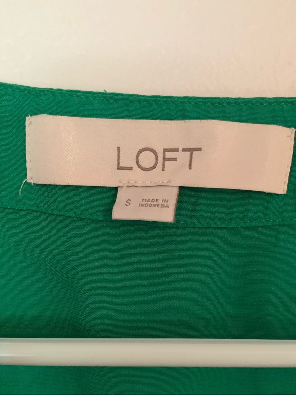 LOFT Emerald Green Wrap Peplum Top, size small - Picture 2 of 3